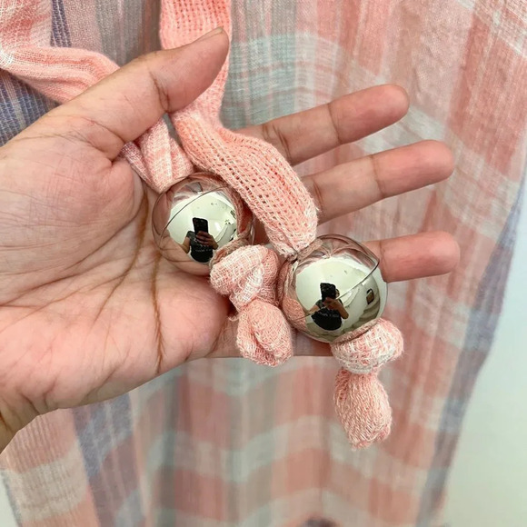 Lisa Marie Fernandez Linen Laure Madres Multi Plaid Gauze Midi Dress sz 0 - Picture 6 of 7